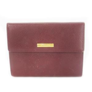 二つ折り財布 レッド