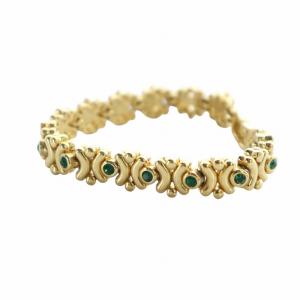 ブレスレット アクセサリー バングル ロゴ ラインストーン ゴールド色 GY18 /MQ