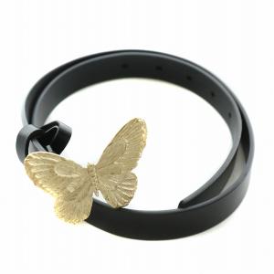 ベルト レザー バックル バタフライ 70 ブラック 23-MA-0293