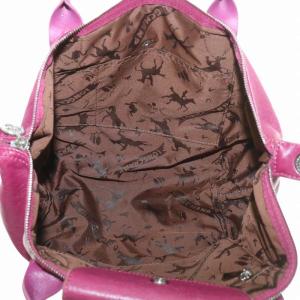 Longchamp ルプリアージュ ハンドバッグ ショルダー 2WAY レザー 折りたたみ式 内側総柄 ロゴ 紫 パープル