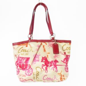 ハンドバッグ ナイロン レザー 革 エナメル ロゴ キャリッジ 赤 レッド F14892 /CK8 GY18