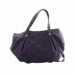 russet ショルダーバッグ ハンド 2WAY ナイロン ロゴ 総柄 ポーチ付き 紫 GY18 /MQ
