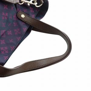 russet ショルダーバッグ ハンド 2WAY ナイロン ロゴ 総柄 ポーチ付き 紫 GY18 /MQ