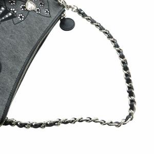 Think Bee リボンズ ショルダーバッグ ハンド 2WAY ラインストーン ビジュー ロゴ グレー GY18 /MQ