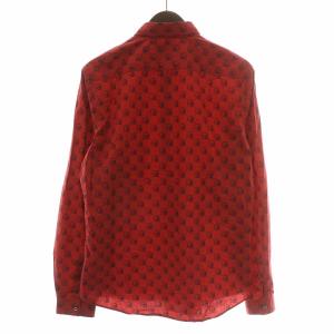 GUCCI DUKE シャツ GG ゴースト 40 レッド ブラック 418656