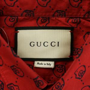 GUCCI DUKE シャツ GG ゴースト 40 レッド ブラック 418656