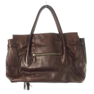 Dakota ハンドバッグ レザー 革 ベルトデザイン タッセルチャーム 茶 ブラウン /CK18 GY18