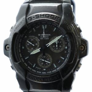 腕時計 ウォッチ タフソーラー ロゴ 黒文字盤 クロノグラフ カレンダー付き 黒 ブラック GS-1000BJ