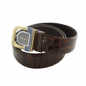 Trenew 時計付き ベルト バックル レザー ロゴ 茶 ブラウン 2P21-0D20 GY18 /MQ