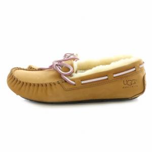 UGG australia W DAKOTA ダコタ スリッポン ローファー モカシン ムートン スエード 皮革 ロゴ リボン 6