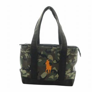 トートバッグ ハンド ビッグポニー ロゴ 刺繍 カモフラ 迷彩 茶 ブラウン カーキ GY18 /MQ
