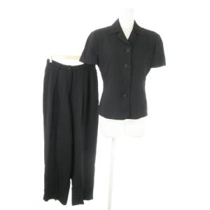 スーツ セットアップ 2点セット テーラードジャケット 半袖 総裏地 スラックスパンツ ワイド 42 M