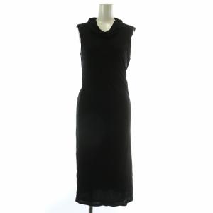 ワンピース 絹 シルク ノースリーブ ロング 38 S 黒 ブラック /XZ GY11