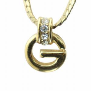 ネックレス アクセサリー ペンダント Gロゴ ラインストーン ゴールド色 GY18 /MQ