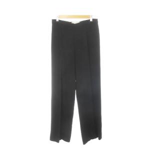 白タグ パンツ スラックス ワイド ストレート センタープレス 手直しあり 42 L 黒 ブラック /AH23