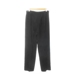Max Mara 白タグ パンツ スラックス ワイド ストレート センタープレス 手直しあり 42 L 黒 ブラック /AH23
