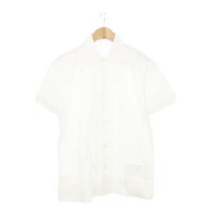 ワイシャツ 半袖 ストレッチ ポケット 39 15.5 L 白 ホワイト /AH4 GY42
