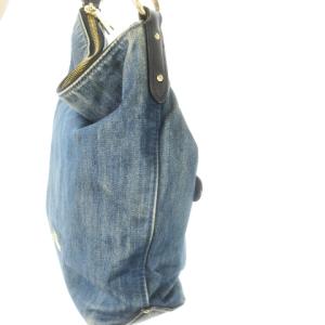 COACH ハンドバッグ 2way ショルダーバッグ デニム キャンバス レザー 革 ロゴ 青 ブルー F68169