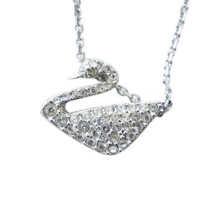 ネックレス アクセサリー ペンダント ロゴ スワン 白鳥 ラインストーン シルバー色 GY18 /MQ