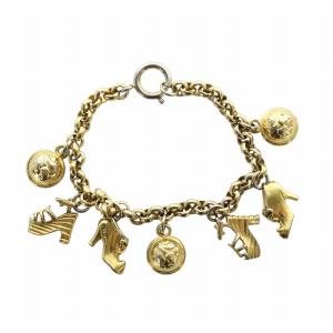 ブレスレット アクセサリー バングル ロゴ チャーム ゴールド色 GY18 /MQ