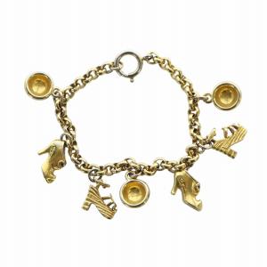 Salvatore Ferragamo ブレスレット アクセサリー バングル ロゴ チャーム ゴールド色 GY18 /MQ