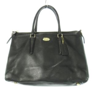 ハンドバッグ 2way ショルダーバッグ レザー 革 シボ革 ロゴ 黒 ブラック F35185 /CK12