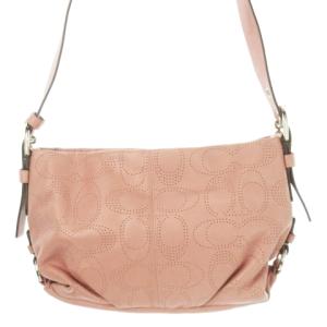 ショルダーバッグ パンチングレザー 革 シグネチャー ピンク F19257 /CK18 GY18
