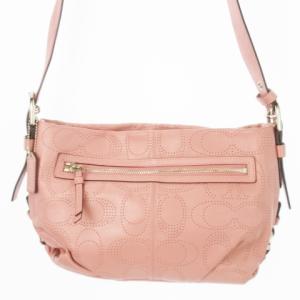 COACH ショルダーバッグ パンチングレザー 革 シグネチャー ピンク F19257 /CK18 GY18
