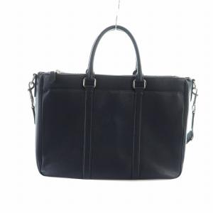 COACH メトロポリタン ビジネスバッグ ショルダー 2WAY 書類カバン ブリーフケース レザー 紺 ネイビー