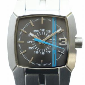 腕時計 ウォッチ クォーツ スクエア ロゴ グレー文字盤 シルバー色 DZ-1128 GY11 /MQ