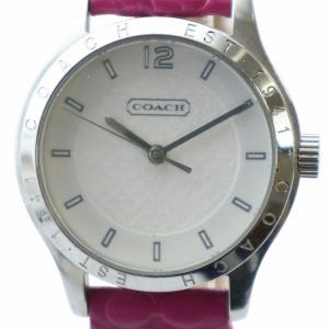 腕時計 ウォッチ クォーツ 白文字盤 ロゴ レザーベルト シルバー色 CA.87.7.14.0909 GY18