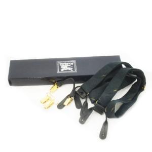 Y型サスペンダー ダブルクリップ レザー グリーン