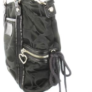 COACH ショルダーバッグ 2way ハンドバッグ キャンバス レザー 革 シグネチャー ハートチャーム ギャザー