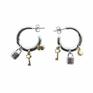 COACH ロック アンド キー チャーム フープ ピアス ロゴ アクセサリー 両耳用 シルバー色 ゴールド色 CV281