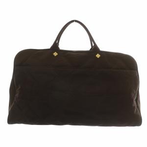 ボストンバッグ ショルダー 2WAY ナイロン キルティング ロゴ 茶色 ブラウン /XZ GY18