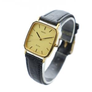 SEIKO DOLCE 腕時計 クォーツ スクエア レザーベルト ゴールドカラー 5E31-5A80