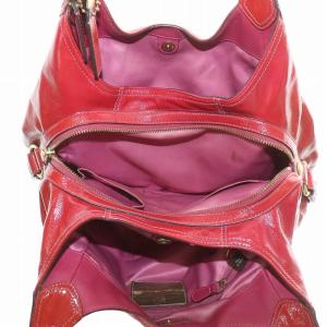 COACH マディソン マギー ハンドバッグ ワンショルダー エナメル ロゴ ゴールド金具 赤 レッド 14331