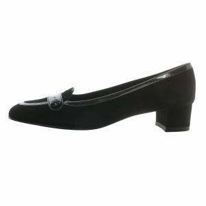 Salvatore Ferragamo パンプス スエード エナメル 7 ブラック