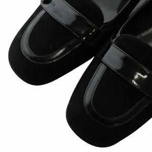 Salvatore Ferragamo パンプス スエード エナメル 7 ブラック