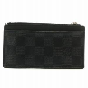 カードケース 小銭入れ コインケース PVC レザー ダミエ グラフィット 総柄 黒 ブラック /XZ