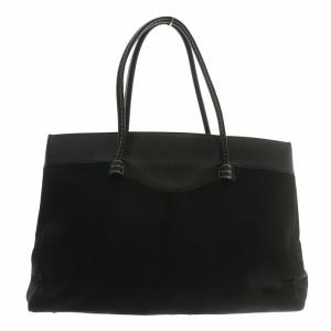 TOD'S ハンドバッグ トート ハラコ レザー オープントップ ロゴ 型押し 黒 ブラック /XZ GY13