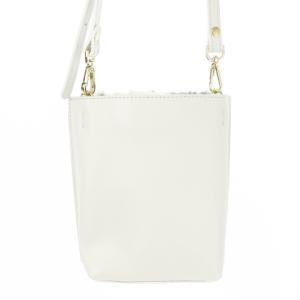 russet ショルダーバッグ ミニ ボア レザー 革 ロゴ グレー 白 ホワイト /CK24 GY11