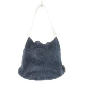 カゴバッグ ハンドバッグ レザー 革 天然素材 紺 ネイビー /CK15 GY11