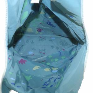 HUNTING WORLD トートバッグ ハンド エコバッグ リバーシブル キャンバス ナイロン 海 魚 ロゴ アイボリー 青 ブルー