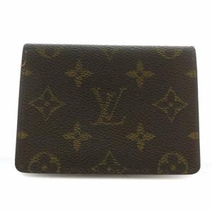 カードケース 名刺入れ 二つ折り PVC レザー モノグラム 総柄 茶色 ブラウン /XZ GY11