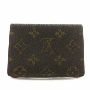 LOUIS VUITTON カードケース 名刺入れ 二つ折り PVC レザー モノグラム 総柄 茶色 ブラウン /XZ GY11