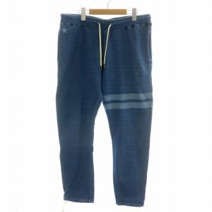 ジョガーパンツ スウェットパンツ フルレングス 裏毛 裏パイル ドローコード ロゴ L 青 ブルー 422060157-1079