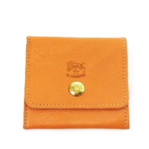 小銭入れ コインケース コインパース BOX型 ボックス型 レザー 革 型押しロゴ オレンジ 茶 ブラウン