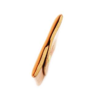 IL BISONTE 小銭入れ コインケース コインパース BOX型 ボックス型 レザー 革 型押しロゴ オレンジ 茶 ブラウン