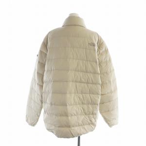 THE NORTH FACE スタンドネック ダウンジャケット プリント ロゴ 長袖 ジップアップ ラバーパッチ 2XL ベージュ NJ1DN70C